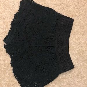 Black lace shorts